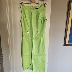 Antonio Melani Lime Green Linen Sheath Dress